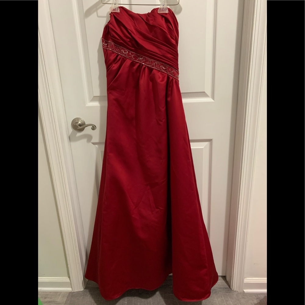 David’s Bridal Red Bridesmaid Dress
